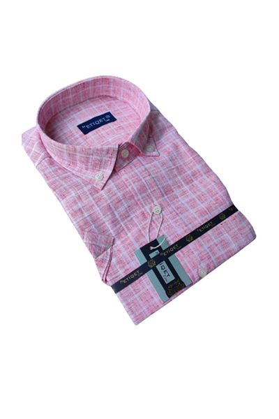 ETİQET Luxury Linen Shirt - Short Sleeve, Classic Cut and Pocket