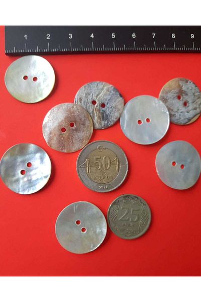 Beyna Sedef 1St Quality Natural Real Sedef 2 cm Button 1 Pack 10 Pieces