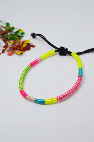 Bidüğüm Colorful Unisex Handmade Adjustable Anklet and Bracelet - Colorfast Thread, 100% Handmade