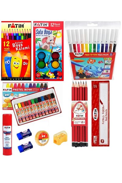 MİLACOLOR Fatih Okul Kırtasiye Seti Pastel Sulu Kuru Keçeli Kalem