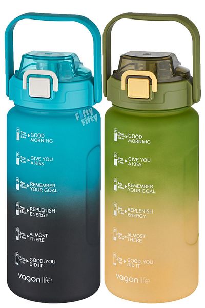 Vagonlife Economical 2-Piece Flask Set - 1500ml Large Size, 4 Color Options FiftyFifty