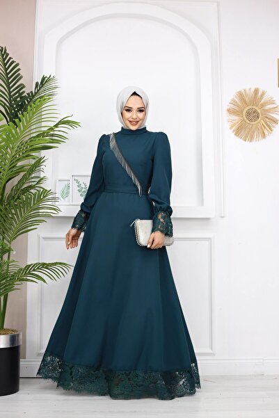 marwella Mercan Tesettür Abiye - Zümrüt Yeşili