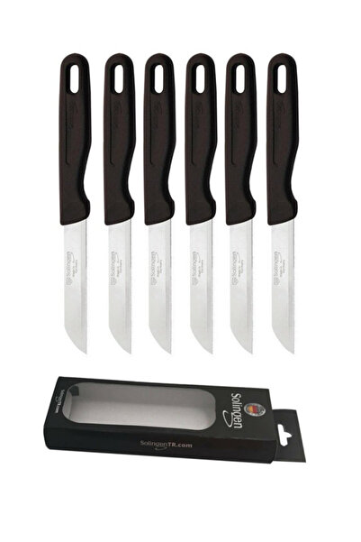 Solingen Tırtıklı Sebze Meyve Bıçağı Siyah Mat 6'lı