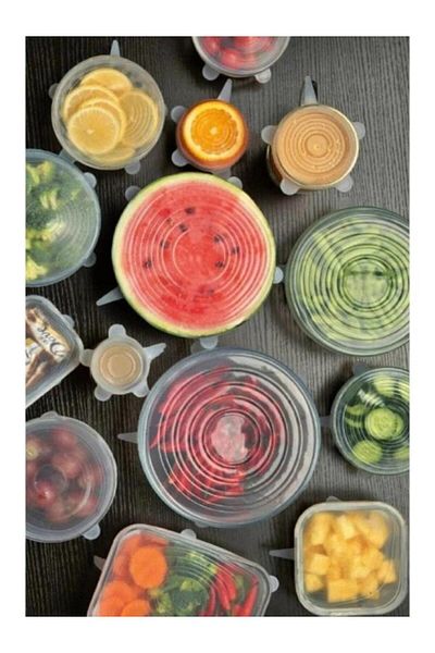 PANJI 6 Pieces Protective Silicone Pot Cap Set - Stretch Cover