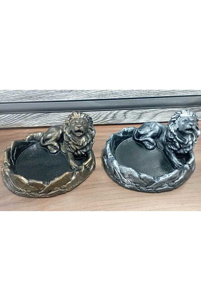 HUNATASARIM Decorative 2-Piece Lion Ashtray