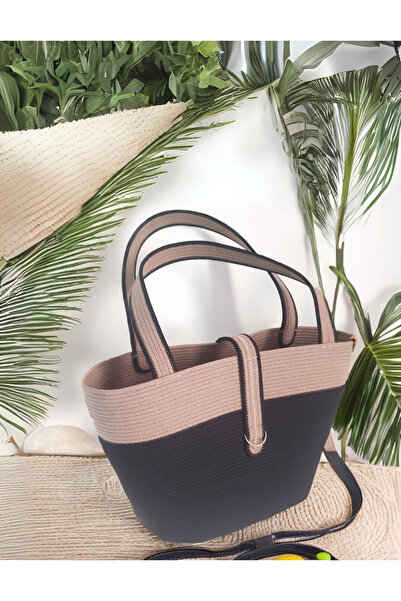 HomeTurko ЖІНОЧА ПЛЕТЕНА ПЛЯЖНА СУМКА JUT ДЕКОРАТИВНА СУМКА ДЛЯ АКСЕСУАРІВ ТИША