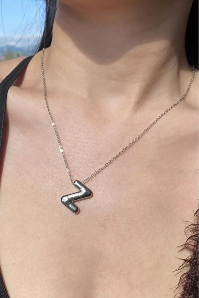 FUDER قلادة بالون حرف Z - لون فضي