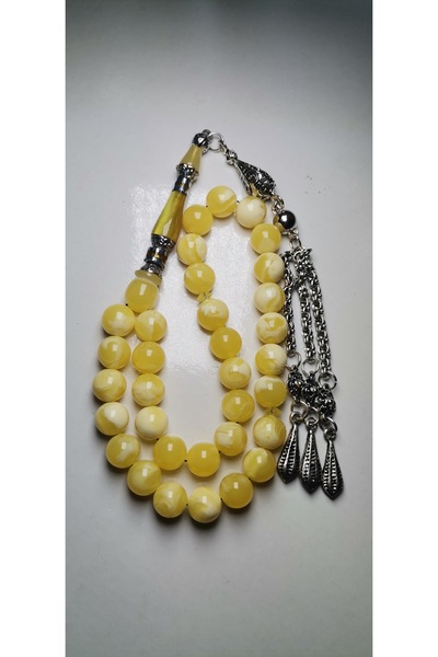 Black Sea Port Nakkaş İmameli 10 mm Beyrut Tozu Damla Kehribar Tesbih