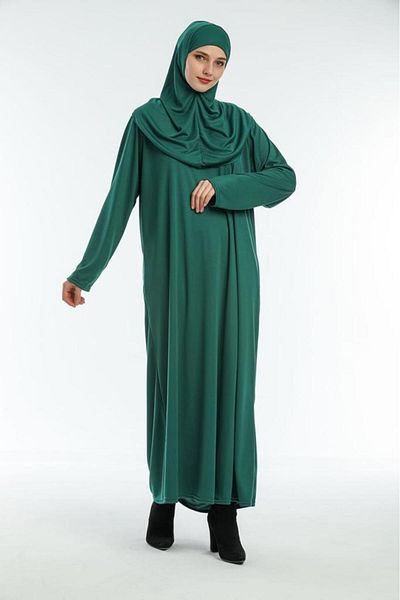 Kutay Collection فستان صلاة نسائي من قطعة واحدة مع عمامة