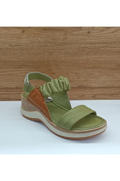 Venüs 2409903   Sandale de damă casual din piele naturală verzi