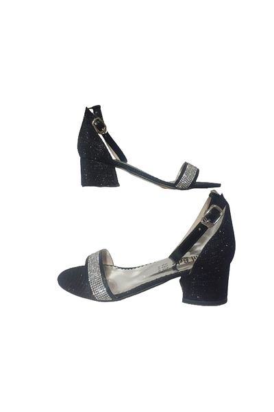 Anıl Girl's BlacK Single Strap ThicK Heeled Shoes - ANK235-978