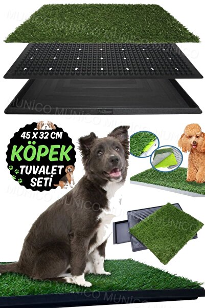 Munico 45x32 Köpekler için Temizlemesi Kolay Mat Çim Pet Çim Çim Evcil Hayvan Kapalı Tuvalet Köpek Halı Çim
