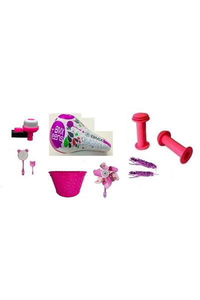 Rectus Bicycle Princess Decorative Set 7 Pieces (Bell Mirror Saddle Basket Tassel Handle Wind Vane)