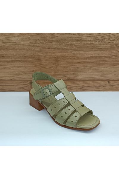 Venüs 24381407   Sandale de damă casual din piele naturală verzi