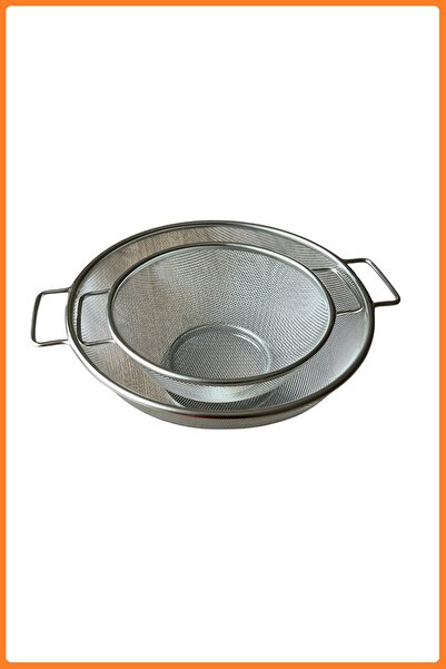 EZMK EV GEREÇLERİ İkili Kulplu Süzgeç, Paslanmaz Çelik 20 ve 26 cm Çap