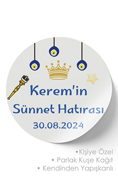 deer art Kişiye Özel Sünnet,düğün,bebek,doğum Günü Etiketi (STİCKER) - 3x3cm 60 Adet