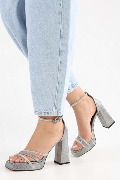 Shoeberry Pantofi cu toc cu platformă Dian Platinum pentru damă