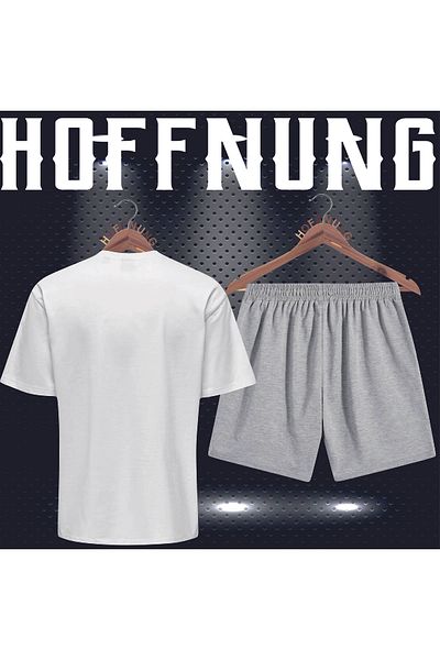 HOFFNUNG Full Shorts Unisex Logo Print Bottom-Top Suit