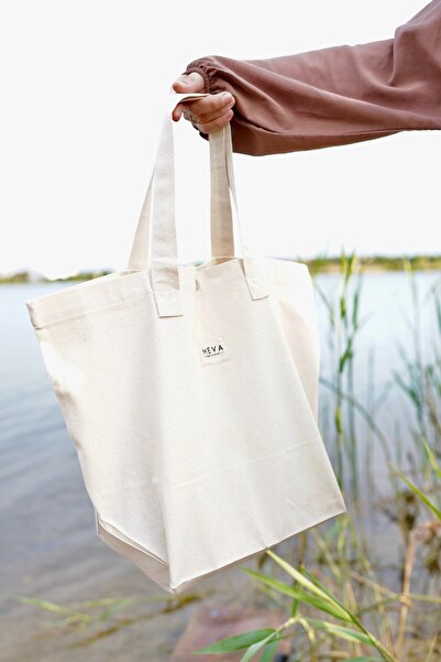 mevabag Lena / Ham Kanvas Geniş Körüklü Alışveriş Çantası Geniş Kol Çantası Günlük Çanta Shopping Bagg