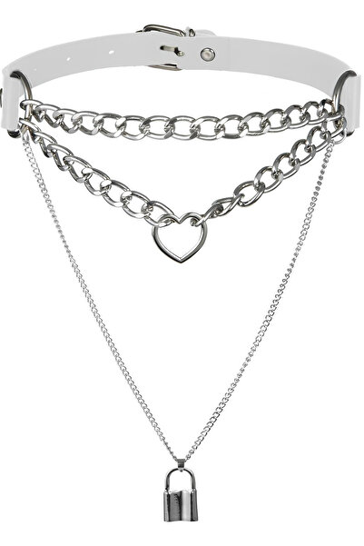 DIVALUX Kalpli Zincirli Kilitli Harness Choker Boyunluk 136