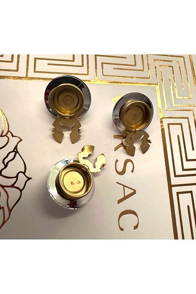 ODDA TASARIM ATÖLYESİ Silver classic pearl model metallized (plastic) plug-and-stick model seamless 3-piece button set