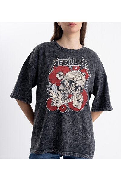 PullTheHood Unisex Eskitme Love Metalica Tshirt Oversize