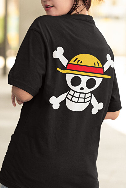 POPULUS Tricou imprimat față și spate Anime One Piece Pălărie de paie Pirates