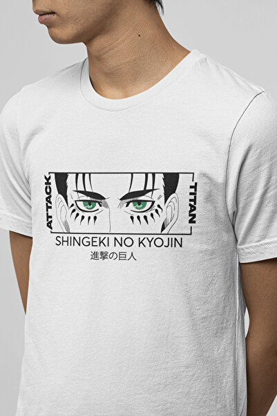 POPULUS Attack On Titan Eren Yeager Eyes bela majica