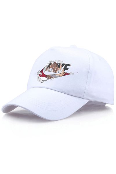 POPULUS One Piece Luffy Minimal Logo White Hat