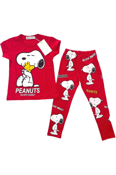 KAMİKAM فتاة - بدلة قطنية ممشطة ذات كلمات وشخصيات جميلة