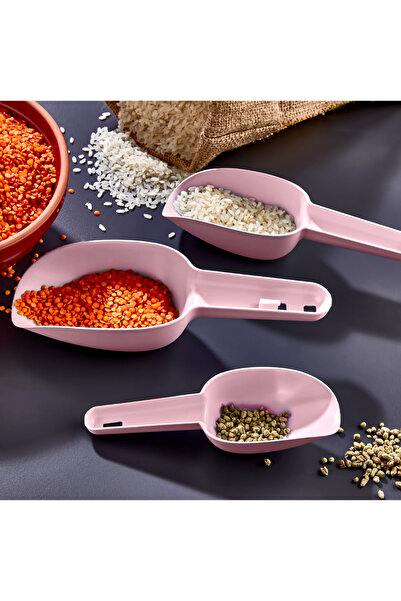 ÖzSa Home Set of 3 Flour, Sugar, Food, Pulses, Detergent, Etc.- Multi-Purpose Measuring Shovel