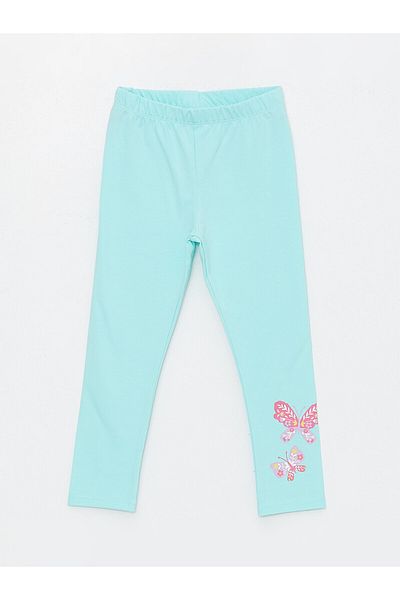 LC Waikiki Printed Baby Girl Tights with Elastic Waist, 2-Piece