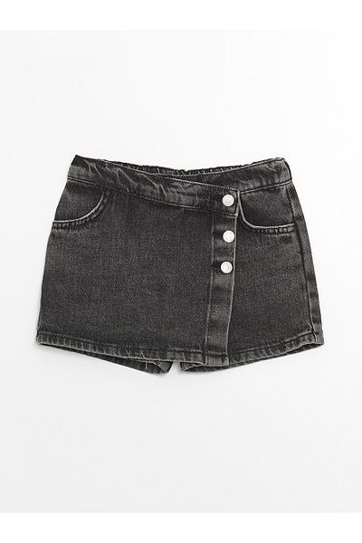 LC Waikiki Fustă cu pantaloni scurti de jeans pentru fetita cu talie elastică
