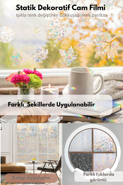 Trendpoint Cam Filmi Kaplama Statik Folyo 60cmx100cm Buzlu Desenli Duşa Kabin Ofis Dekorasyon