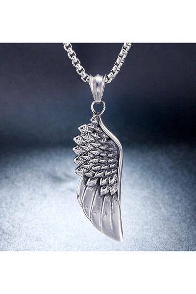 daisybydaisy Unisex Use Stainless Steel Angel Wing Necklace