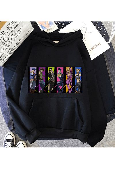 POPULUS Hanorac cu glugă Anime Jojo Bizarre Adventure Collage