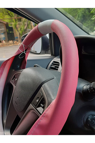 Genel Markalar Toyota Corolla Pembe ÖZEL süper deri Beyaz Yüzüklü Dikişli Dir...