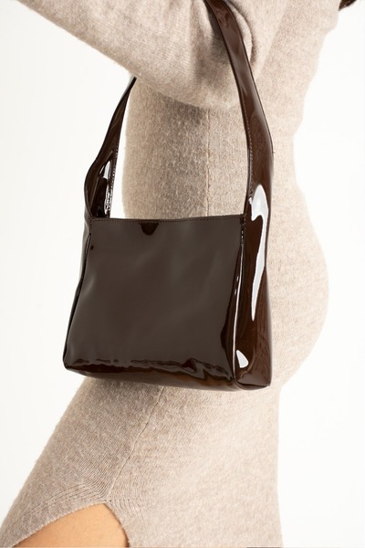 Mybag Geantă de mână și de umăr pentru femei din piele lacuată