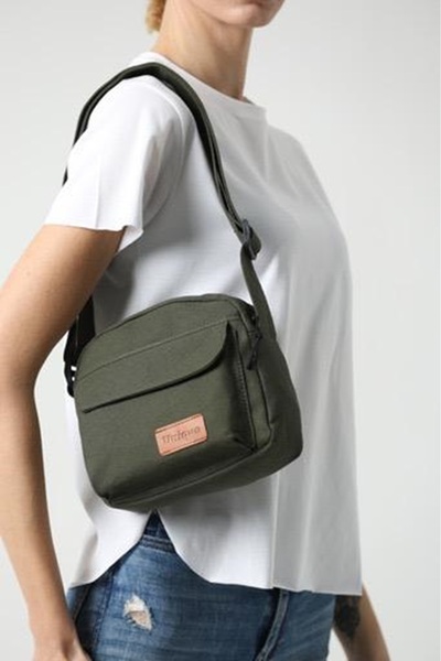 KIRASE Kadın Kapaklı Kanvas Unigue Yazılı  Omuz Ve Çapraz Çanta