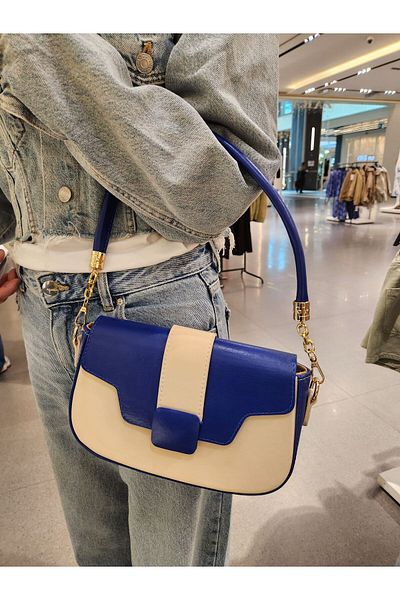 Mercan Stores Women's Double Color Chain Strap Hand and Shoulder Bag