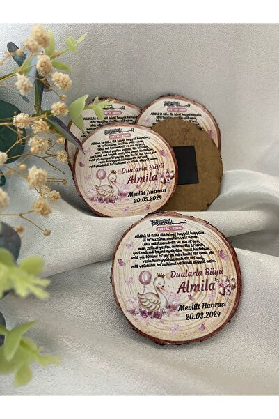 Gizem Graphic Kuğu Temalı Kız Bebek Ahşap Magnet 20'li Paket