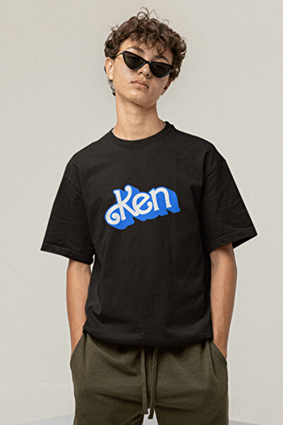 POPULUS Tricou negru cu imprimeu Ken