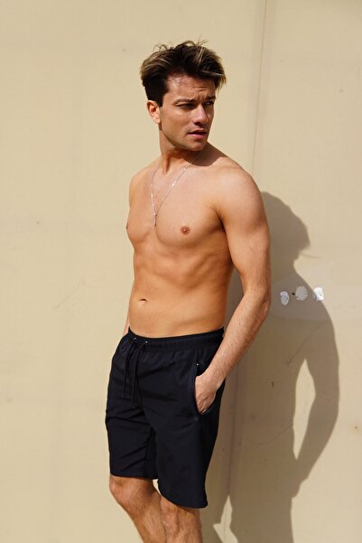 C&City Ανδρικό μακρύ θαλάσσιο σορτς C12203 μαύρο