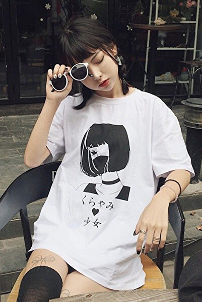 POPULUS Anime devojka pod maskom Harajuku T-shirt