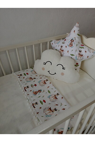 Wenaris بطانية بيكيه مقاس 120x160 - ملاءة بدون مطاط ووسادة سحابية ووسادة على ...