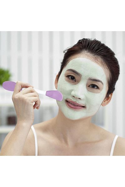 Hayveys Double Headed Silicone Skin Cleansing Mask and Cream Applying Brush