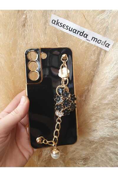 Aksesuarda Moda Samsung S21FE Uyumlu ÇİÇEKLİ El Geçmeli Lazer Kesim Kılıf