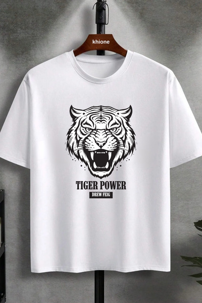 Massgai Unisex dizajn Tigar Power Štampano 100% pamuk T-shirt