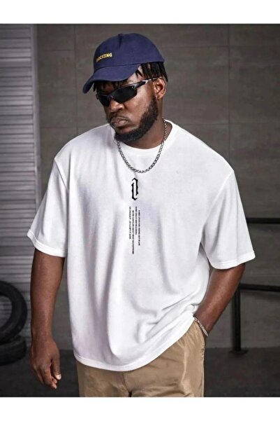 Massgai Unisex Oversize kroj Štampano Pamuk T-shirt - Klasni štamp