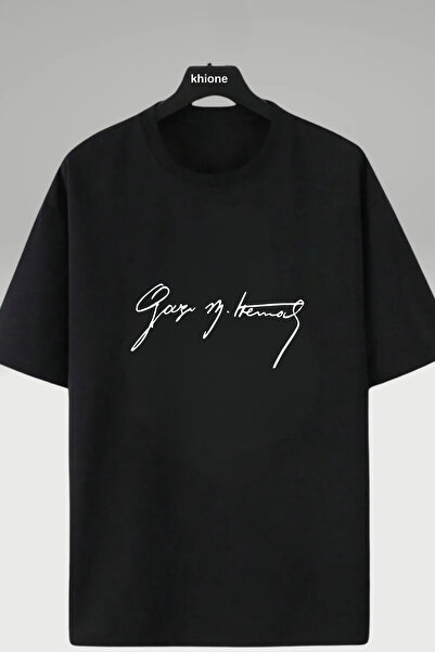 Massgai Unisex dizajn Gazi Mustafa Kemal Štampano Oversize kroj 100% pamuk T-...